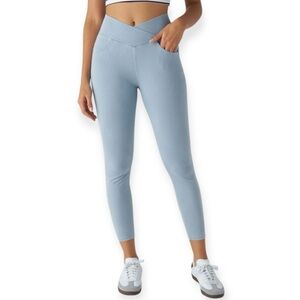 Halara Flex High Waisted Crossover Pockets Denim Work Leggings